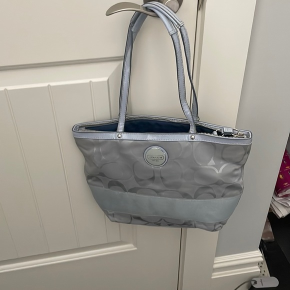 Coach Penelope optic Jakard signature canvas bag blue - Picture 1 of 12